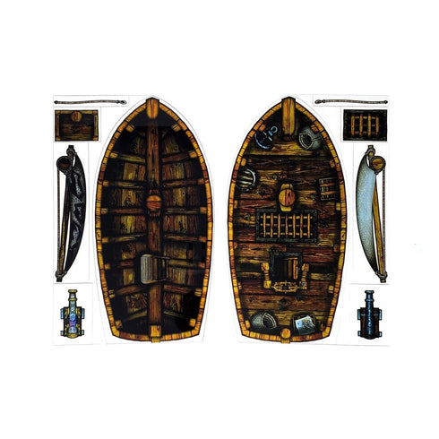 Arcknight Flat Plastic Miniatures - Boats - Roleplaying Objects 2.0 - 30 Pieces